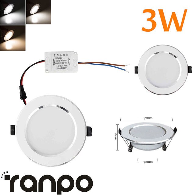 Dimmable LED Recessed Ceiling Light Panel Downlight 3W 5W 7W 9W 12W 15W 18W 21W AC 110V 220V for Home Office Living Room White