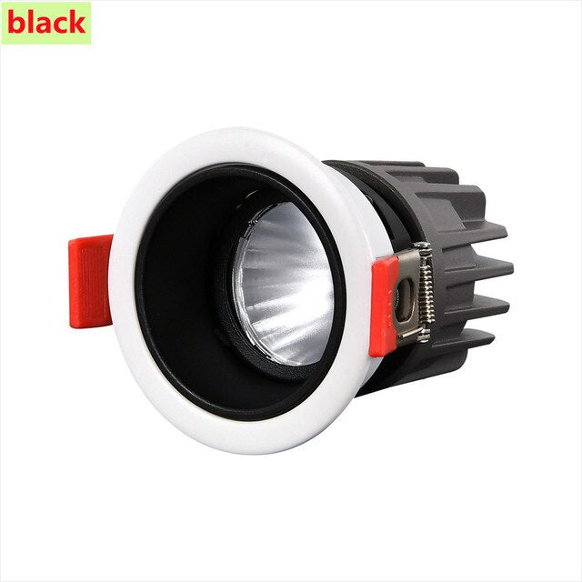 Dimmable Recessed Anti Glare COB Downlights 5W 7W 9W 12W 15W 18W 24W LED Ceiling Spot Lights Background Lamps Indoor Lighting