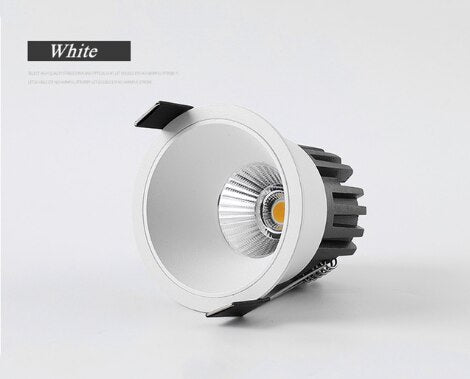 Dimmable Recessed Anti Glare COB LED Downlights 7W9W/12W/15W LED Ceiling Spot Lights AC85~265V Background Lamps Indoor Lighting