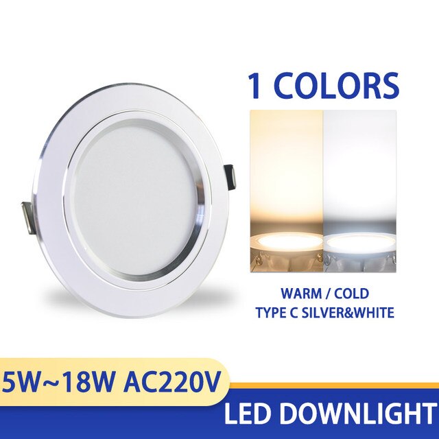 Downlight 3W 5W 15W 18W led Downlight 3000k 4500K 6000K AC220V-240V recessed led downlight Kitchen living room Indoor downlight