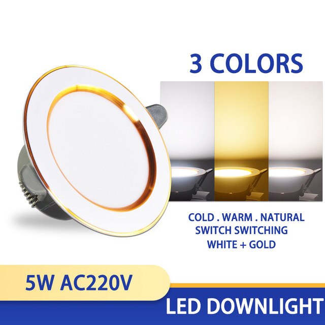 Downlight 3W 5W 15W 18W led Downlight 3000k 4500K 6000K AC220V-240V recessed led downlight Kitchen living room Indoor downlight