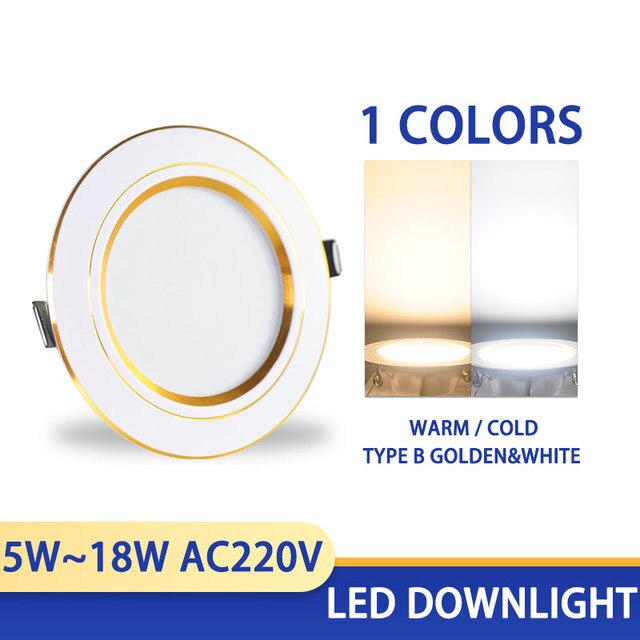 Downlight 3W 5W 15W 18W led Downlight 3000k 4500K 6000K AC220V-240V recessed led downlight Kitchen living room Indoor downlight