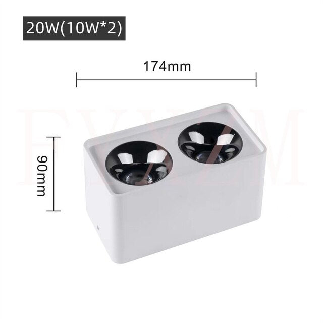 Embedded surface mounted various styles COB spotlight led adjustable angle 24° bedroom living room downlight 10W 20W 30W 40W