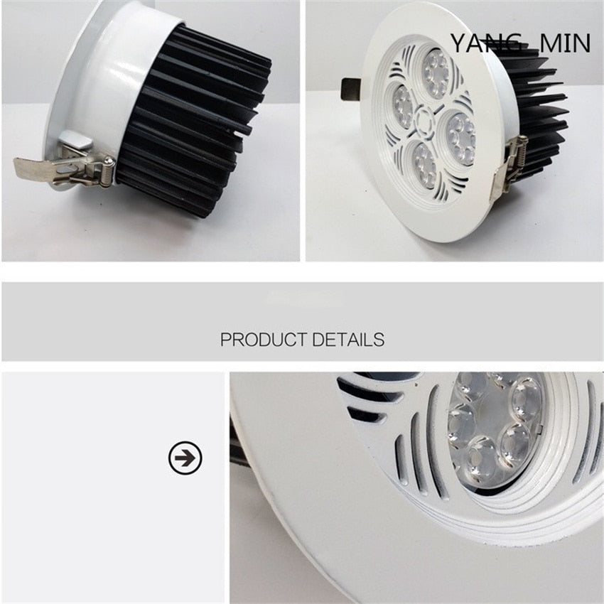 Free Shipping LED Downlight 36W Round Recessed Lamp Jewelry Showcase Display White Spotlight