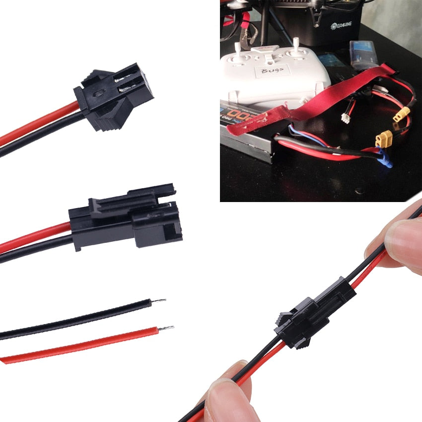 20PCS/10Pairs Plug Male To Female Wire Connector Cable Pigtail Plug Terminal Connecting Wire For LED Downlight Ceiling Lamp