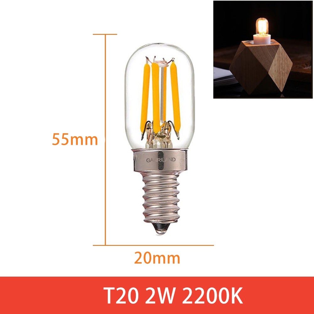Ganriland Edison Led Candle Light Bulb E12 E14 Effect Dimmable Bulb C7 0.5W T22G 1W Home For Decor Lighting Ampoule Candle Bulb