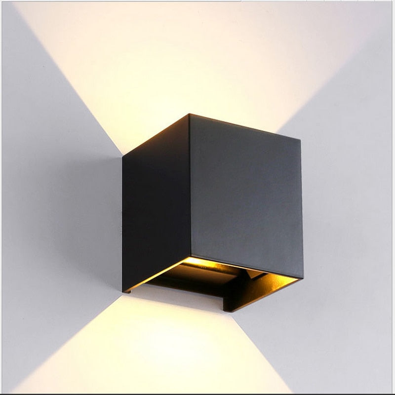 LED Outdoor Wall Lamp Aluminum Balcony Surface Mounted Cube Garden Porch Light Indoor & Exterio IP65 Waterproof Modern Bulbs