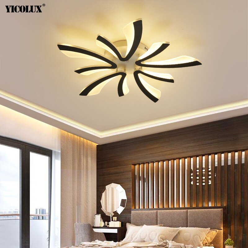 Acrylic New Modern LED Ceiling Lights Living Dining Room Kitchen Bedroom Indoor Lamps Lighting Fixtures With Remote AC 90-260V