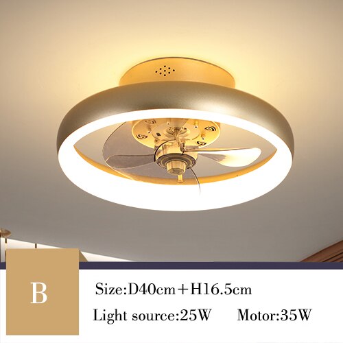 Modern simple ceiling fan transparent crystal decorative LED remote control lighting bedroom fan lamp free delivery