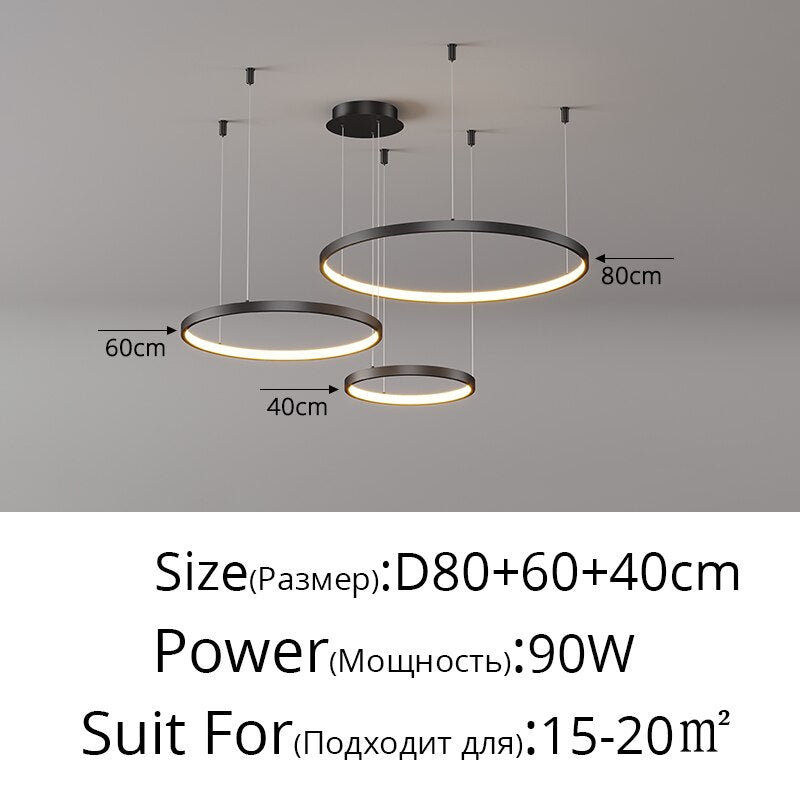 Living Room Ring Pendant Lights Acrylic Led Restaurant Chandelier Modern Minimalist Art Creative Personality Net Red Custom Lamp