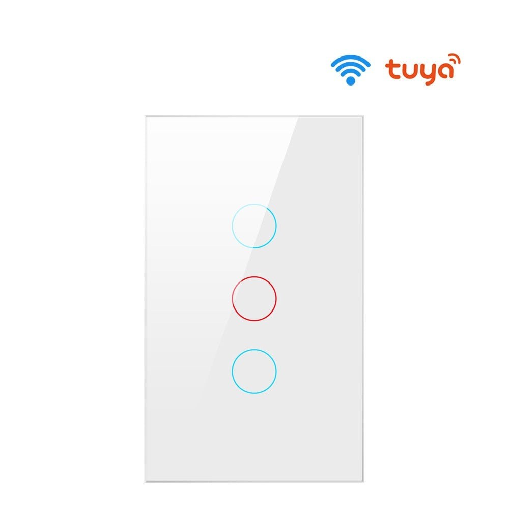 Tuya US Wi-fi Wall Switch, Smart Light Switch, Glass Panel Touch-Sensor interrupter 1/2/3 Gang Work with Alexa, Google Home