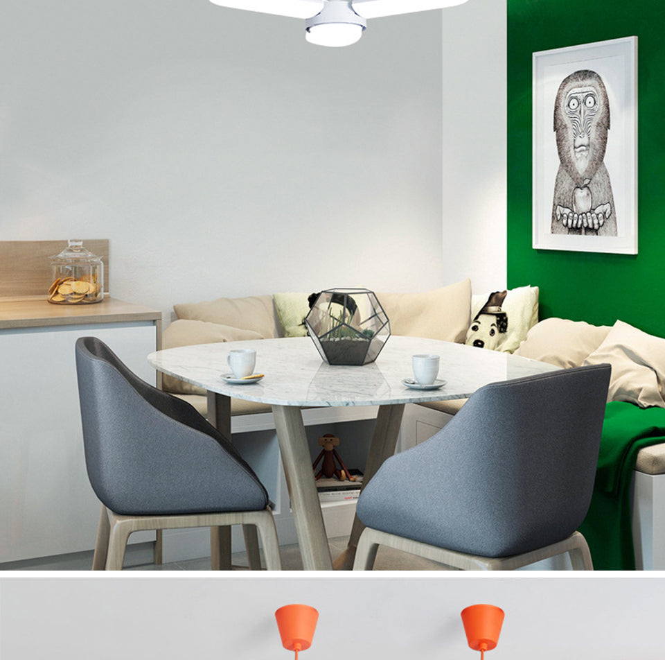 Led bulb light fan blade timing light foldable light AC85-265V 28W with remote control Lampada home living room garage lighting