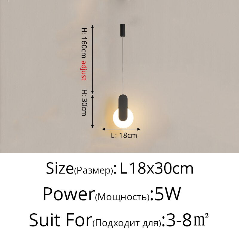 Novelty Nordic Led Pendant Lights For Living Room Bedroom Bedside Bar Wall Decor Lighting Geometry Hanging Lamps Kitchen Fixture