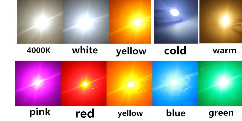 50PCS LED 1W 3W Bulbs High Power Lamp Beads Light Pure Chips 35mli 45mli 3V Pink White Red Blue Green Yellow for Blubs Downlight