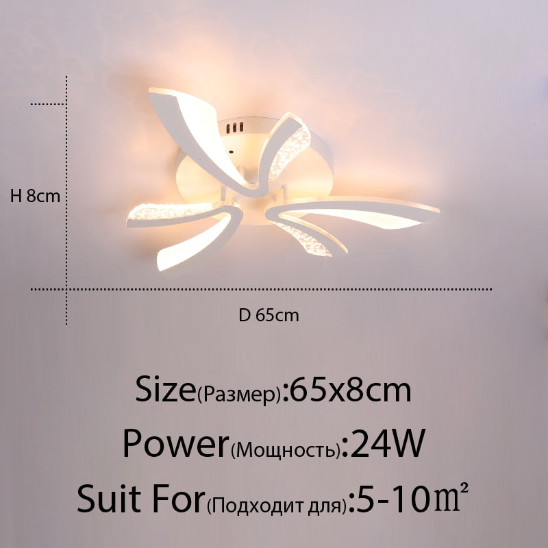 Acrylic New Modern LED Ceiling Lights Living Dining Room Kitchen Bedroom Indoor Lamps Lighting Fixtures With Remote AC 90-260V