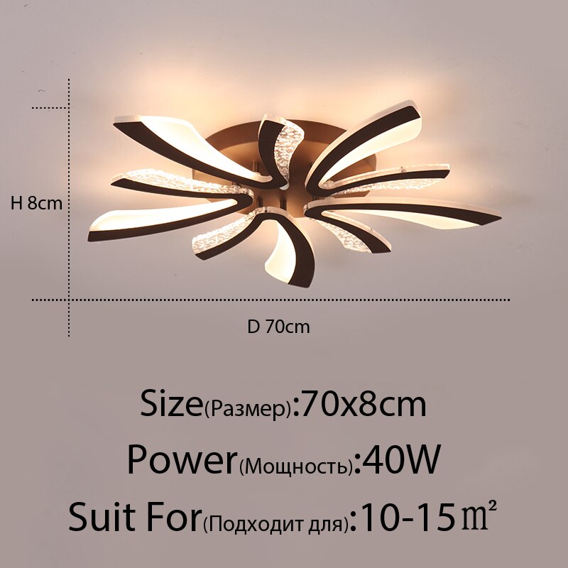 Acrylic New Modern LED Ceiling Lights Living Dining Room Kitchen Bedroom Indoor Lamps Lighting Fixtures With Remote AC 90-260V