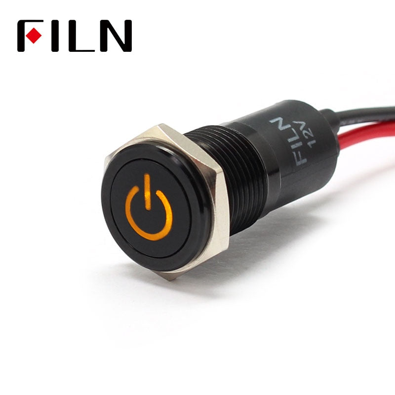 14mm Waterproof Lamp FILN 12V LED Car Signal Lights Instrument Pilot light red blue indicator light with wire