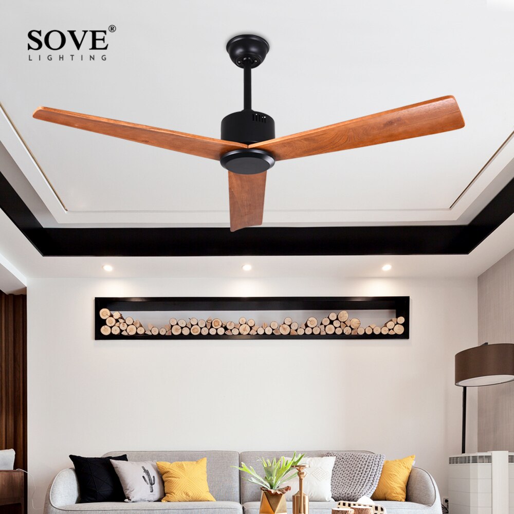 SOVE Modern Decorative Wooden Ceiling Fans Without Light Home Fan Ceiling Fan Wood Ceiling Fans Without Light Ventilador De Teto
