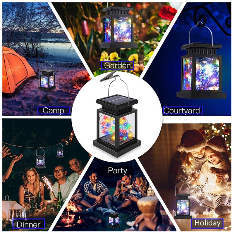 Solar LED Lights Outdoors Floor Lanterns Powered Candle IP65 Terraza Indoor Hanging Balcony Lamp Decorations Lighting For Garden