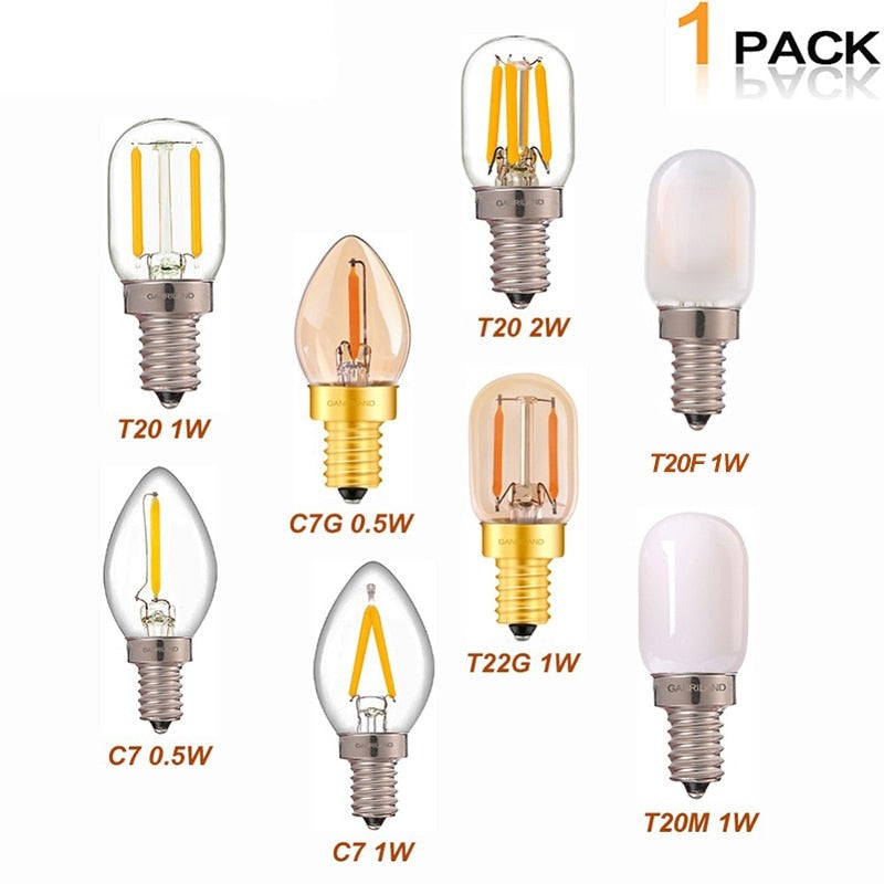 Led Candle Light Bulb E12 E14 Effect Dimmable Bulb C7 0.5W T22G 1W Home For Decors Lighting Ampoule Candle Bulb