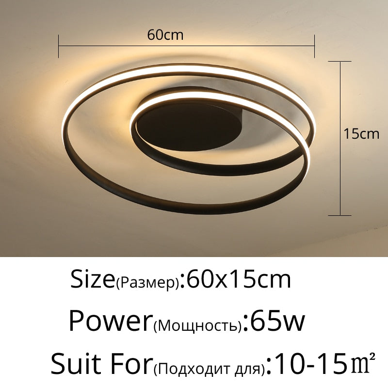 Modern Chandeliers LED Lamp For Living Room Bedroom Study Room White black color surface mounted lights Lamp Deco AC85-265V