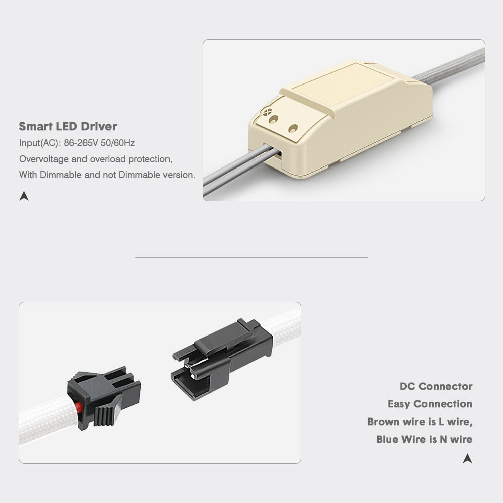 Black/White Body Recessed LED Dimmable Downlight COB 6W 9W 12W 15W LED Spot Light LED Decoration Ceiling Lamp AC 110V/220V