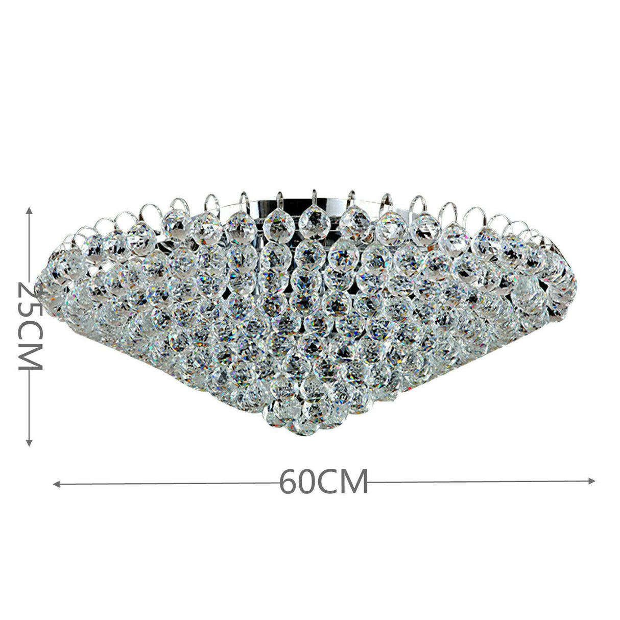 Modern K9 Translucent Crystal Chandelier Circle Ring Flush Mount Hanging Ceiling Light for Living Dining Bedroom