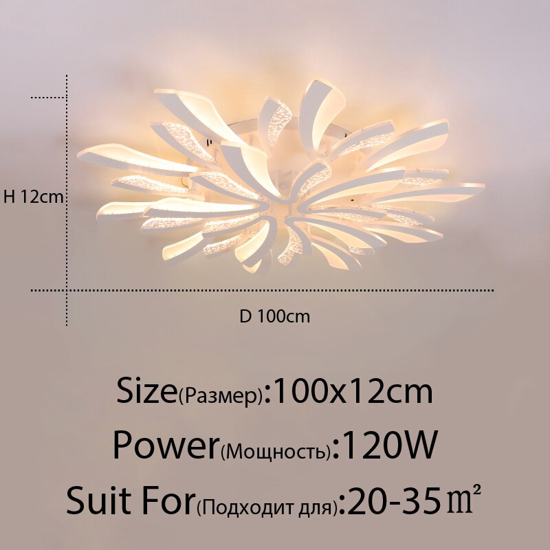 Acrylic New Modern LED Ceiling Lights Living Dining Room Kitchen Bedroom Indoor Lamps Lighting Fixtures With Remote AC 90-260V