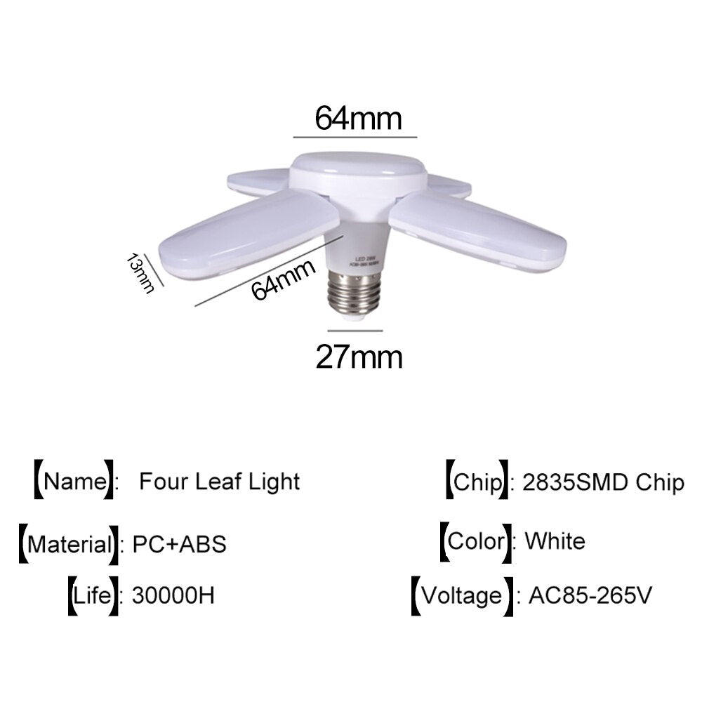 Led bulb light fan blade timing light foldable light AC85-265V 28W with remote control Lampada home living room garage lighting