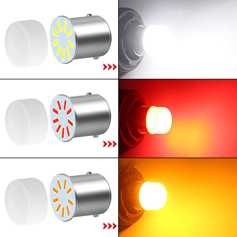 1 PCS P21/5W Ba15S 1156 LED Bulb PY21W BAY15D 1157 Turn Signal Light 12V 7000K White Super Bright Car Reverse Brake Parking Lamp