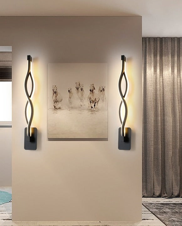 Modern Minimalist Wall Lamps Living Room Bedroom Bedside Luster AC90V-260V LED Indoor black white Lamp Aisle Lighting decoration