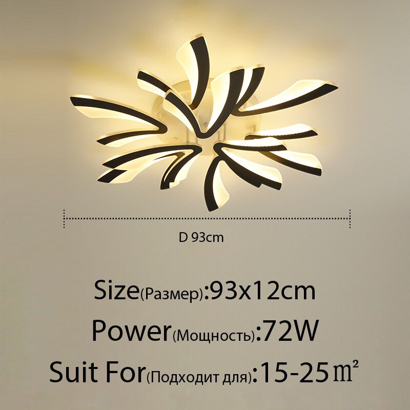 Acrylic New Modern LED Ceiling Lights Living Dining Room Kitchen Bedroom Indoor Lamps Lighting Fixtures With Remote AC 90-260V