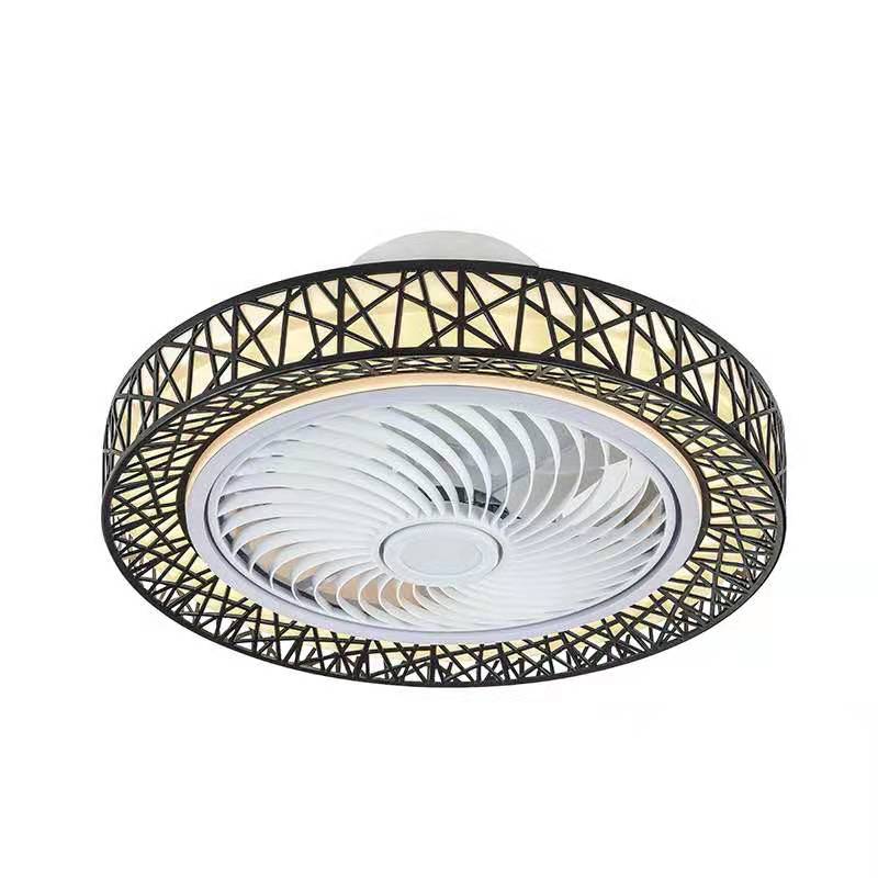 Nordic postmodern intelligent LED ceiling fan with lamp remote control bedroom decorative fan invisible silent ceiling fan lamp