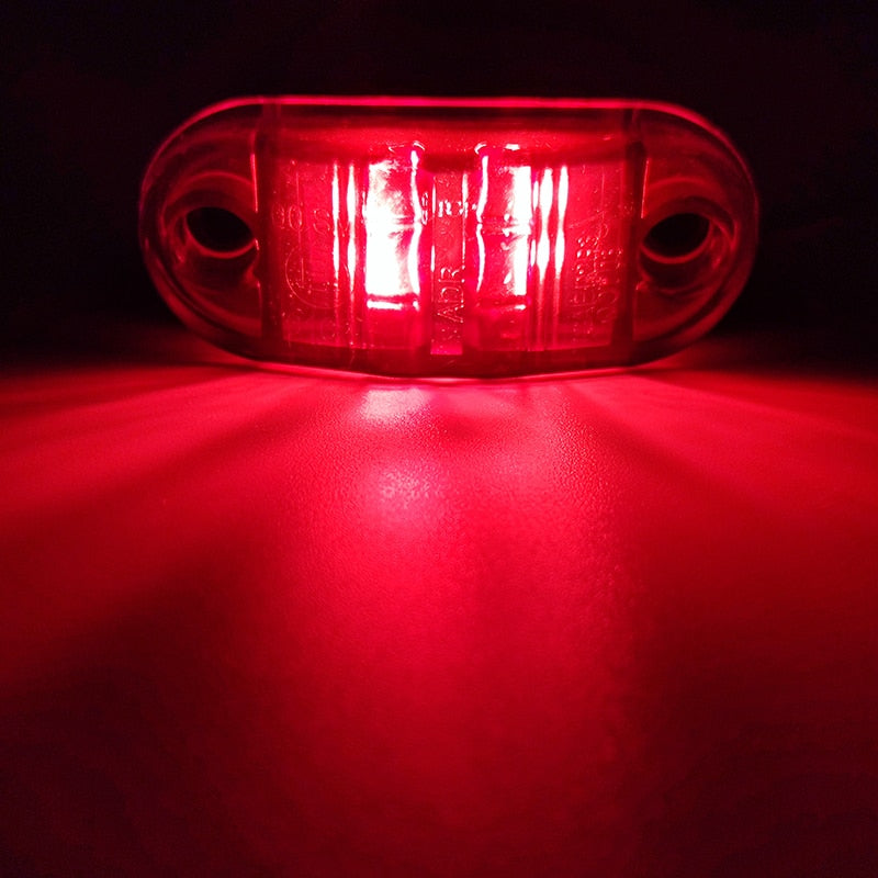 2PCS 12V 24V LED Side Marker Lights Warning Tail Light Auto Car External Lights Trailer Truck Lorry Yellow Orange White Red