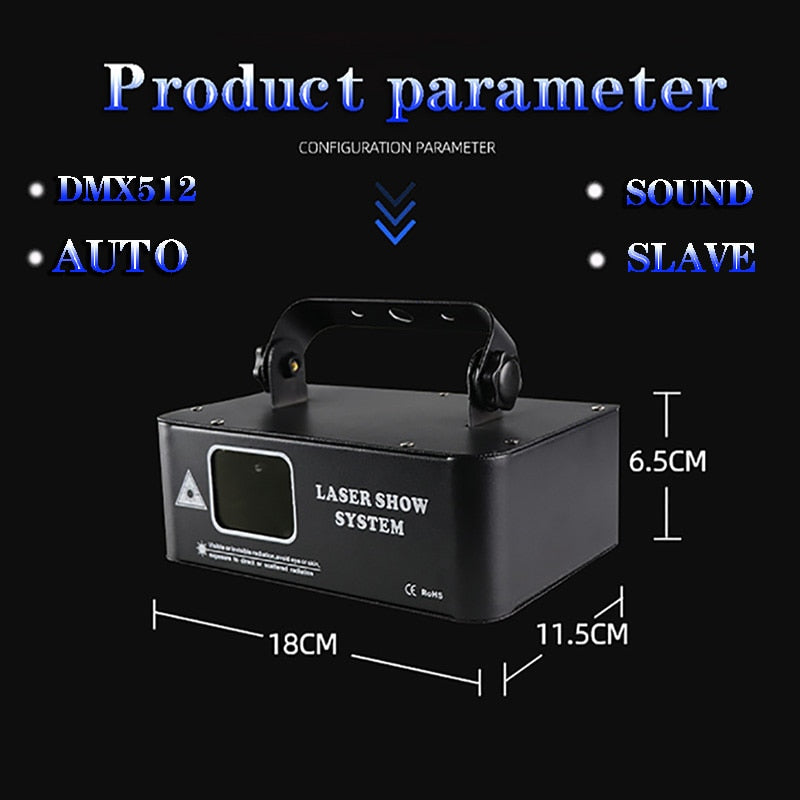 NEW 500mw RGB Laser Beam Line Scanner Projector DJ Disco Stage Lighting Effect Dance Party Wedding Holiday Bar Club DMX Lights