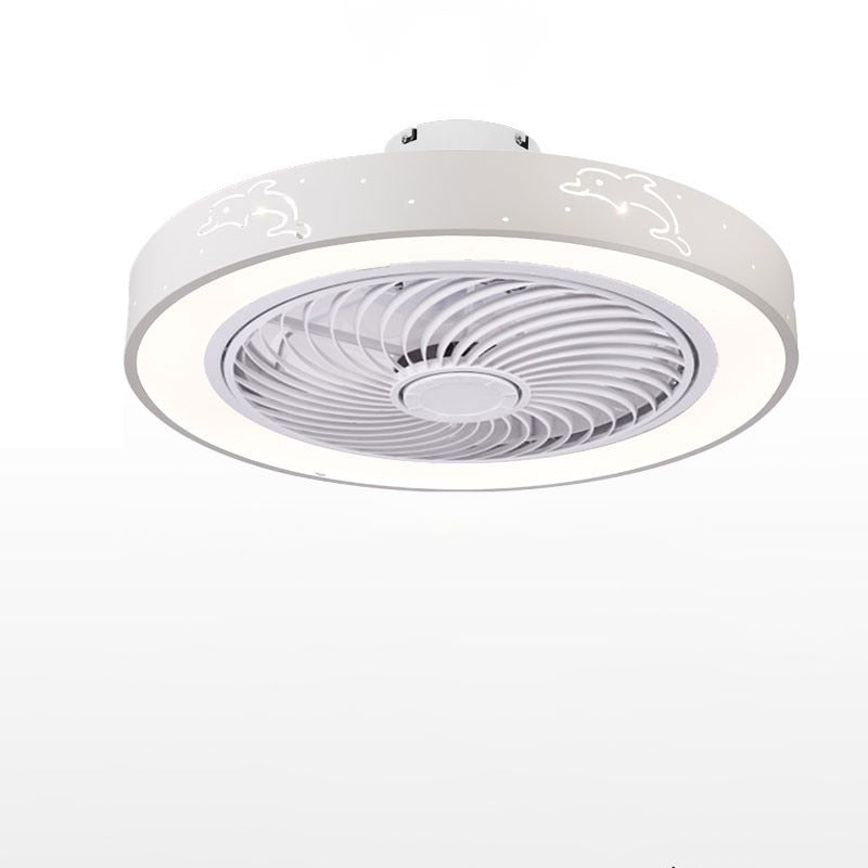 Modern Ceiling Fans with Lights White Painted Iron Acrylic LED Fan Light Dimmable Bedroom Living Room Fan Lamp Remote Control
