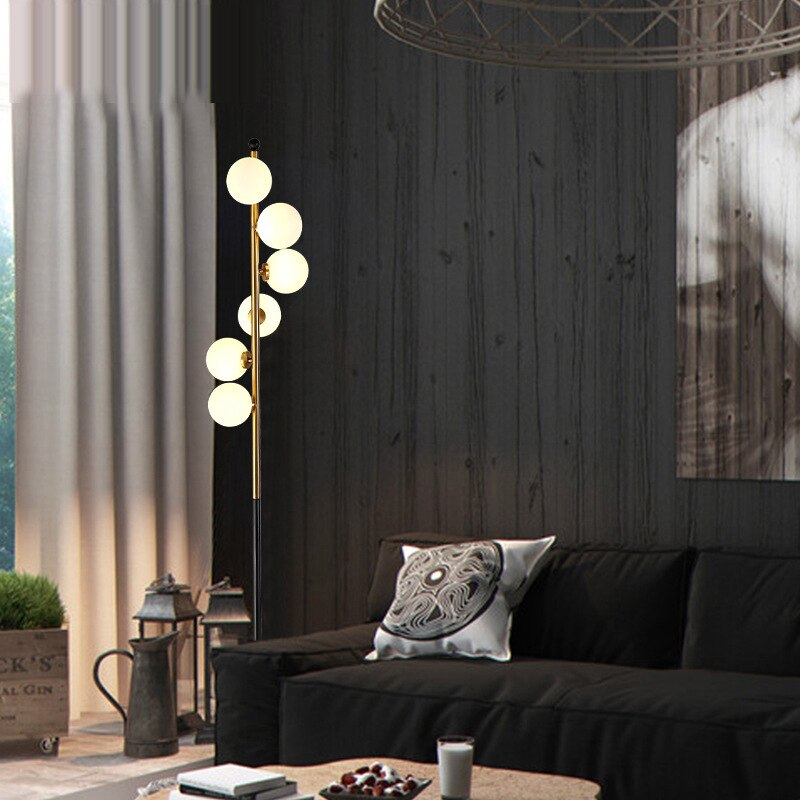 Modern Led Floor Lamps for Living Room Glass Ball Standing lampes Gold Light Bedroom luminaire Home Decor Lighting Fixtures