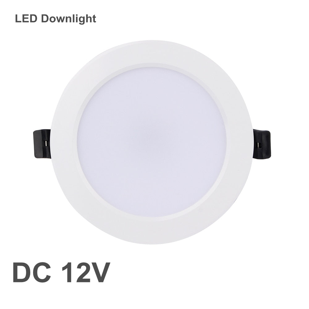 Led Downlight 3W 6W 9W 12W 15W 18W 36W LED Ceiling Recessed Grid Aluminium DC 12V Alloy Round Lamp Spot Light For 12 Volts