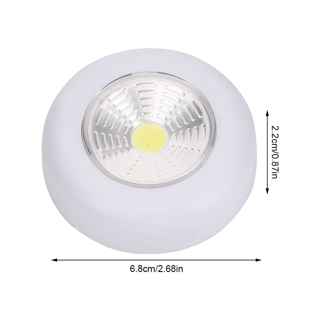 3 LED Battery Powered Wireless Night Light Stick Tap Touch Push Security Closet Cabinet Kitchen Wall Lamp