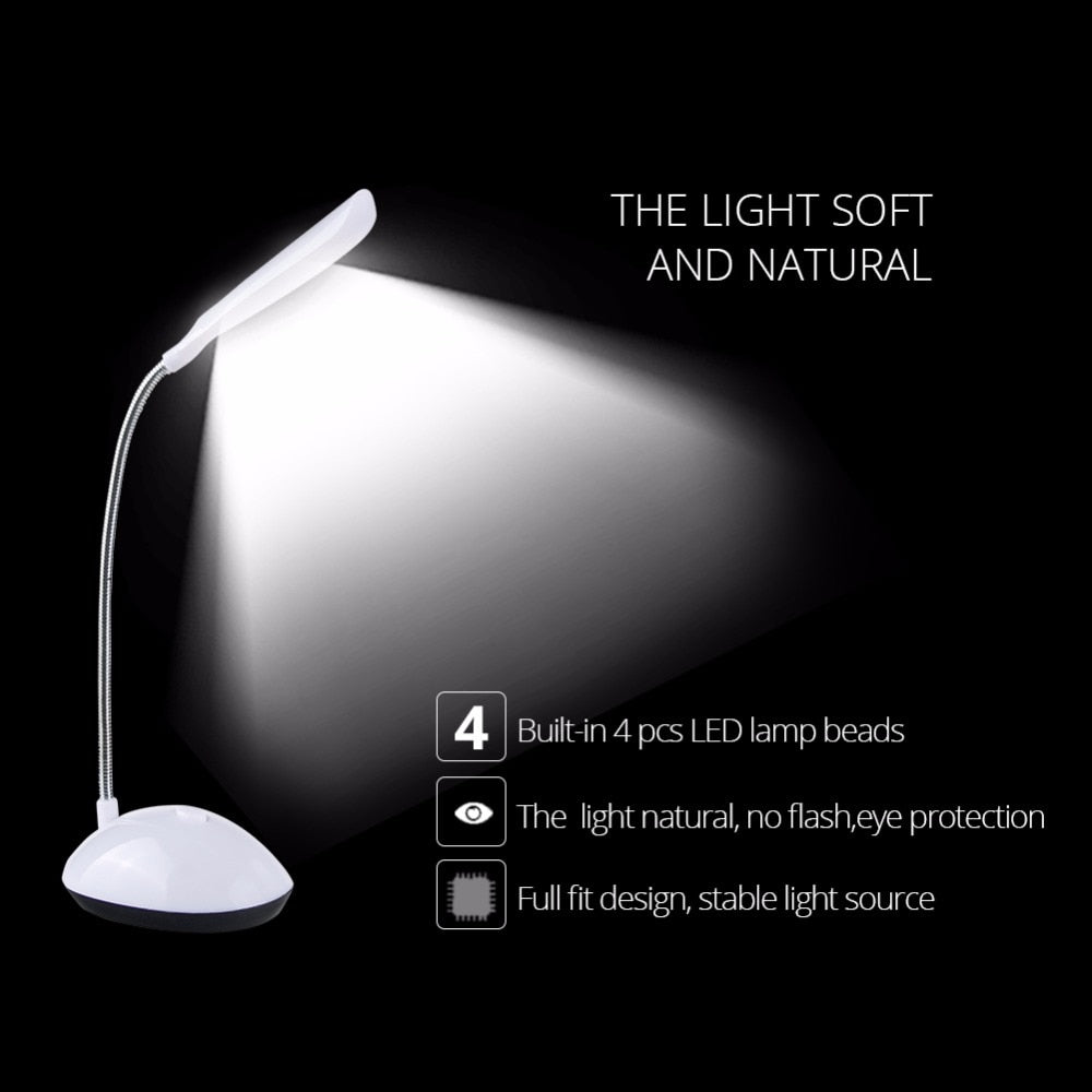 4 Colors Mini LED Desk Lamp Book Light AAA Battery Powered Eye-Protection Children Study Table Lamp