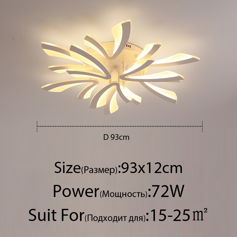 Acrylic New Modern LED Ceiling Lights Living Dining Room Kitchen Bedroom Indoor Lamps Lighting Fixtures With Remote AC 90-260V