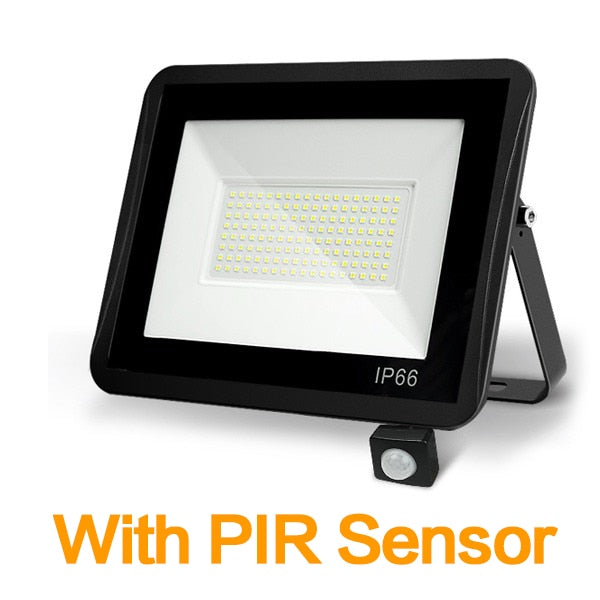 MINGBEN LED PIR Motion Sensor Floodlight IP66 Waterproof for Outdoors Wall 220V Black 100W 50W 30W 20W Lamps Garden Spotlight