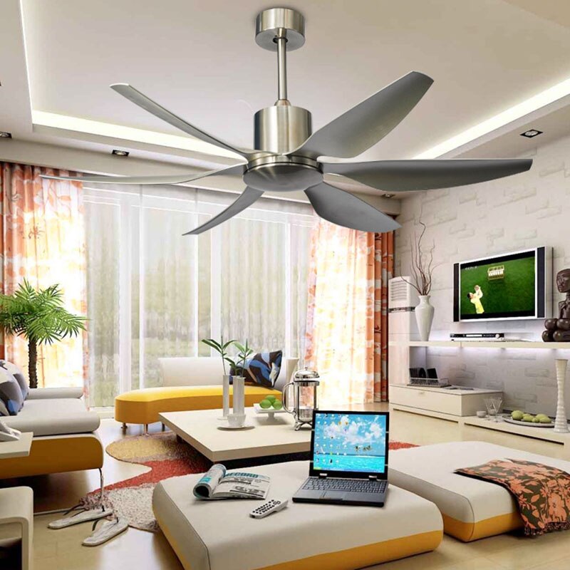 66 inch Nordic large country industrial wind ceiling fan LED light DC American retro remote restaurant living room ceiling fans