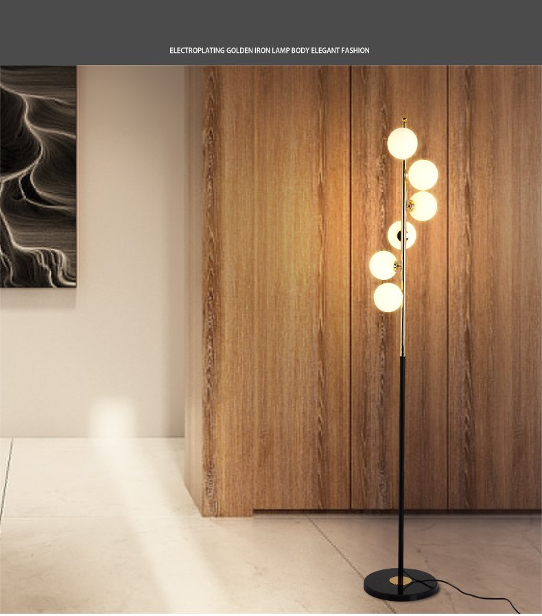 Modern Led Floor Lamps for Living Room Glass Ball Standing lampes Gold Light Bedroom luminaire Home Decor Lighting Fixtures