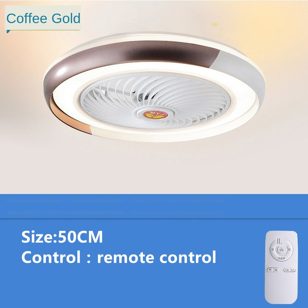 LED Ceiling Lamp Fan With Light And remote Control Silent Lights Fans For Home Bedroom Night Living Room Suspended Chandelier