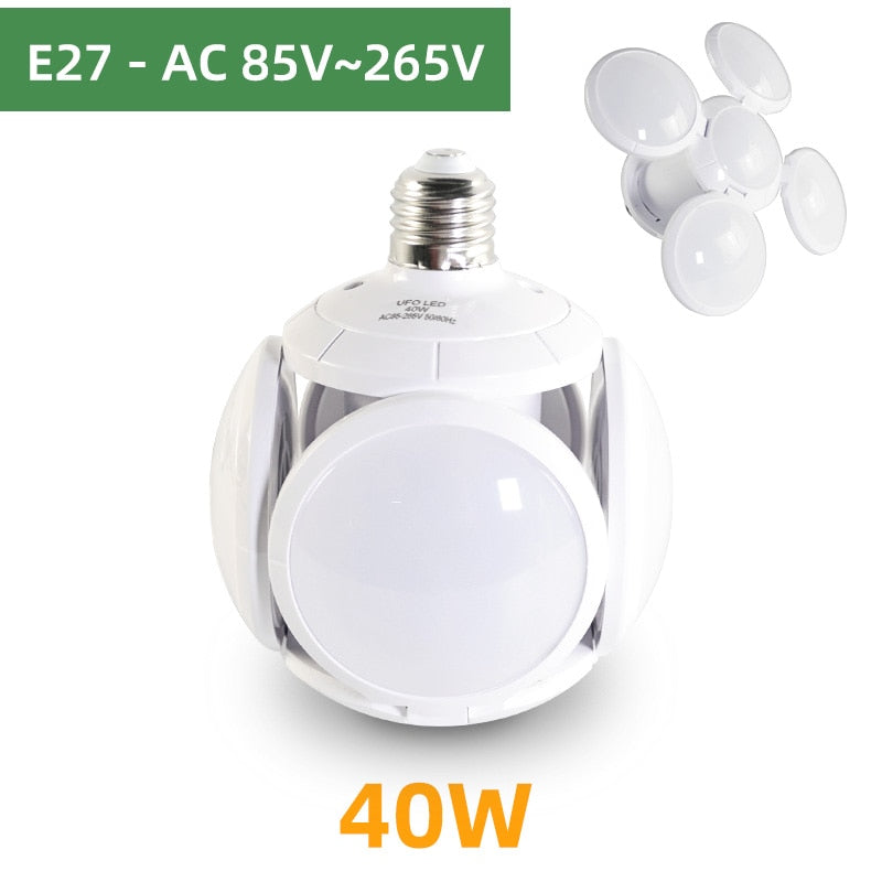 Kaguyahime 1/2pcs LED E27 Bulb 40W Football Bulb AC 85-265V Foldable Fan Blade Bulb Spotlight Lampada For Home Ceiling Light