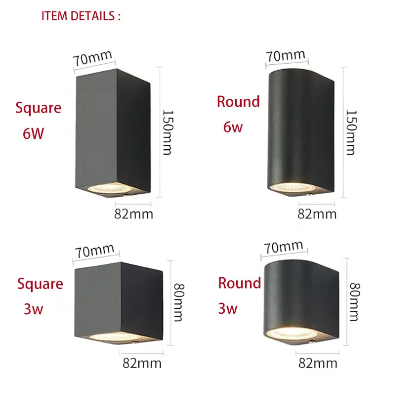3W/6W LED Aluminum Wall Lamp Porch Light Wall Sconce Square Outdoor Waterproof Wall Light Garden Lights Modern wall lights BL33