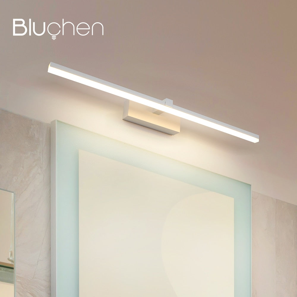 Modern Wall Light Fixture Brown White Silver Golden Led Wall Lamp 55 80 100 cm Long Picture Light Aluminum Bathroom Mirror Light