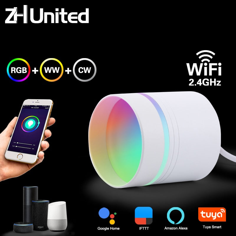 9W LED Downlight WiFi Smart Tuya APP Dimming Round Spot RGB Changing Warm Cool Music light Lamp Work with Alexa/Google Home