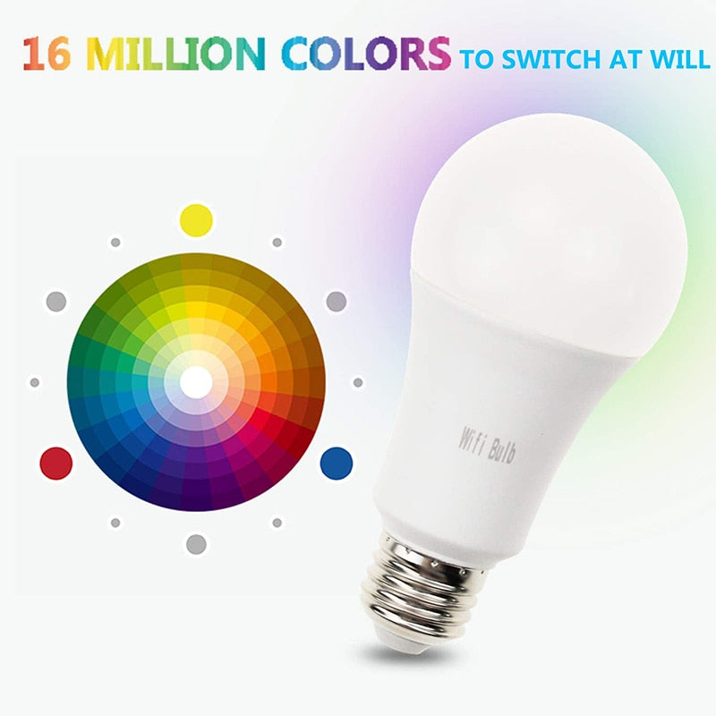 FrankEver A19 Wifi Smart Light Bulbs LED WiFi Dimmable Wireless E26 E27 Lamp Compatible with Alexa Google Home Smart Household